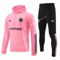 2023-2024 Inter Miami CF Pink Thailand Soccer Tracksuit With Hat-4627