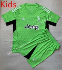 2023-2024 Juventus Goalkeeper Green Kids/Youth Soccer Uniform-AY