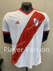 Player Version (Without sponsor) 2023-2024 River Plate Home White Thailand Soccer Jersey AAA-5698