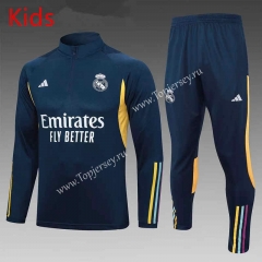 2023-2024 Real Madrid Royal Blue Kids/Youth Soccer Tracksuit-815