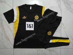 2023-2024 Borussia Dortmund Black Short-sleeved Thailand Soccer Tracksuit -815