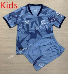 2023-2024 Aston Villa 2nd Away Blue Kids/Youth Soccer Uniform-AY