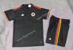 2023-2024 Roma 2nd Away Black Soccer Uniform-718