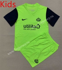 2023-2024 Sunderland AFC 2nd Away Fluorescent Green Kids/Youth Soccer Uniform-AY