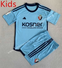 2023-2024 CA Osasuna Away Light Blue Kids/Youth Soccer Uniform-AY