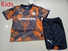 2023-2024 Olympique de Marseille 2nd Away Black&Orange Kid/Youth Soccer Uniform-507