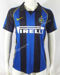 Retro Version 01-02 Inter Milan Home Blue&Black Thailand Soccer Jersey AAA-503
