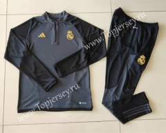 （S-3XL）2023-2024 Real Madrid Gray&Black Thailand Soccer Tracksuit-GDP
