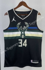2021 Jordan Limited Version Milwaukee Bucks Black #34 NBA Jersey-311