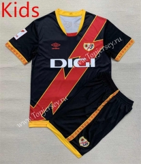 2023-2024 Rayo Vallecano Away Black&Red Kids/Youth Soccer Unifrom-AY