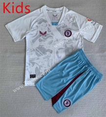 2023-2024 Aston Villa Away White Kids/Youth Soccer Uniform-AY