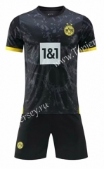 ( Without Brand Logo ) 2023-2024 Borussia Dortmund Away Black Soccer Uniform-1506