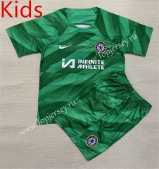 2023-2024 Chelsea Goalkeeper Green Kid/Youth Soccer Uniform-AY