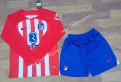 2023-2024 Atletico Madrid Home Red & White LS Soccer Uniform-709