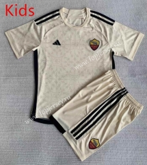 2023-2024 Roma Away Beige Kids/Youth Soccer Uniform-AY