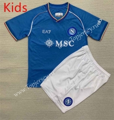 2023-2024 Napoli Home Blue Kids/Youth Soccer Uniform-AY