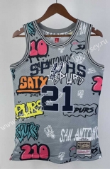 Retro Version 98-99 San Antonio Spurs Gray #21 NBA Jersey-311
