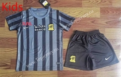2023-2024 Al Ittihad Saudi Black&Gray Kid/Youth Soccer Uniform-709