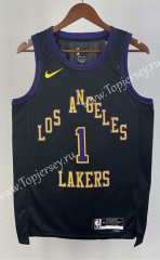 2024 City Edition Los Angeles Lakers Black #1 NBA Jersey-311