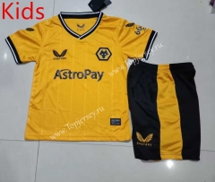 2023-2024 Wolverhampton Wanderers Home Yellow Kid/Youth Soccer Uniform-507