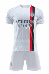 ( Without Brand Logo )2023-2024 AC Milan Away White Soccer Uniform-1506