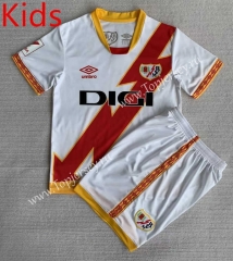 2023-2024 Rayo Vallecano Home White&Red Kids/Youth Soccer Unifrom-AY