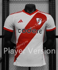 Player Version 2023-2024 River Plate Home White Thailand Soccer Jersey AAA-888