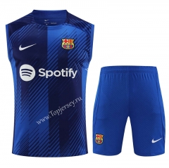 2023-2024 Barcelona Blue Thailand Soccer Vest Uniform-418