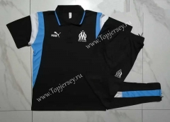 2023-2024 Olympique de Marseille Black Thailand Polo Uniform-815