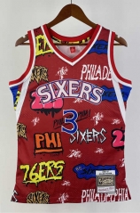 Retro Version 96-97 Philadelphia 76ers Red #3 NBA Jersey-311