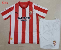 2023-2024 Sporting de Gijón Home Red&White Kid/Youth Soccer Uniform-AY