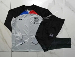 2023-2024 Barcelona Light Gray Thailand Soccer Jacket Uniform-815