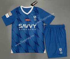 ( Without Brand Logo ) 2023-2024 Al Hilal SFC Home Blue Soccer Unifrom-9031