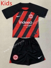 2023-2024 Eintracht Frankfurt Home Red&Black Kids/Youth Soccer Unifrom-AY