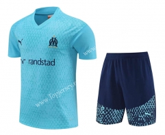 2023-2024 Olympique de Marseille Laker Blue Thailand Soccer Uniform-4627