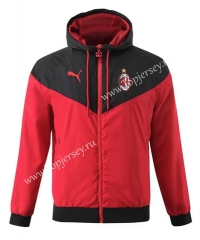 2023-2024 AC Milan Red&Black Thailand Trench Coats With Hat-518