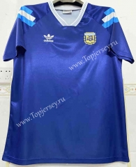 Retro Version 1991-1993 Argentina Away Blue Thailand Soccer Jersey AAA
