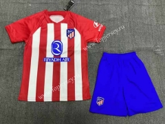 ( Without Brand Logo ) 2023-2024 Atletico Madrid Home Red & White Soccer Uniform-1506