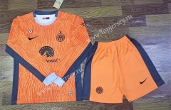 2023-2024 Inter Milan 2nd Away Orange LS Soccer Uniform-709