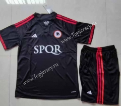 With Sponsor Version 2023-2024 Roma 2nd Away Black Soccer Uniform-718