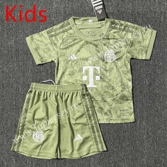 2023-2024 Bayern München Light Green Kids/Youth Soccer Uniform-DD1