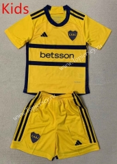 2023-2024 Boca Juniors Away Yellow Kids/Youth Soccer Uniform-AY