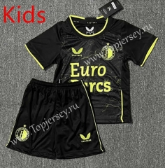 2023-2024 Feyenoord Rotterdam 3rd Away Black Kids/Youth Soccer Uniform-DD1
