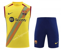 2023-2024 Barcelona Yellow Thailand Soccer Vest Uniform-418