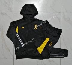 2023-2024 Juventus Black Thailand Soccer Tracksuit With Hat-815
