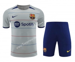 2023-2024 Barcelona Gray Thailand Soccer Uniform-418