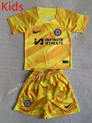 2023-2024 Chelsea Goalkeeper Yellow Kid/Youth Soccer Uniform-AY