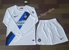 2023-2024 Inter Milan Away White LS Soccer Uniform-709