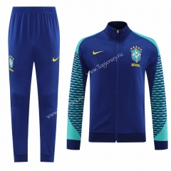 2023-2024 Brazil Blue Thailand Soccer Jacket Uniform-LH