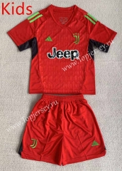 2023-2024 Juventus Goalkeeper Red Kids/Youth Soccer Uniform-AY